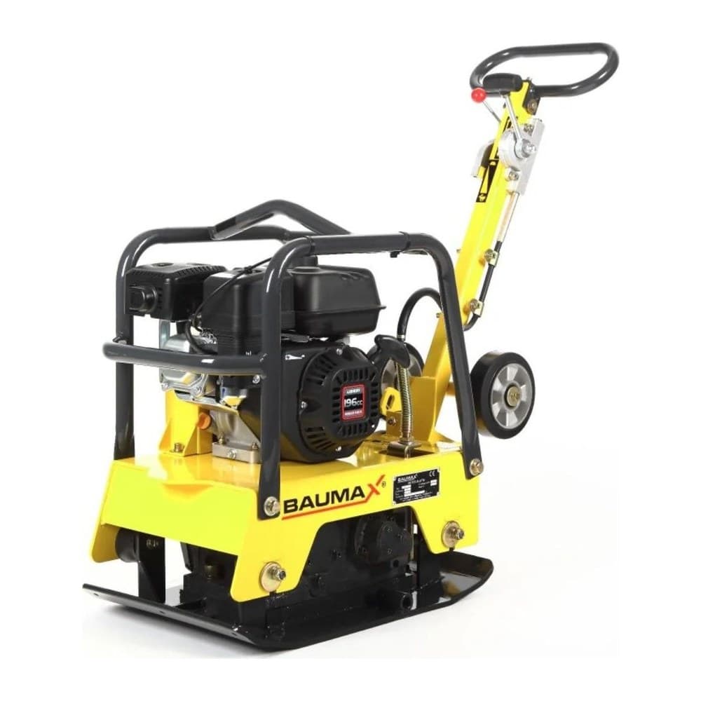 Plate compactor in use on site